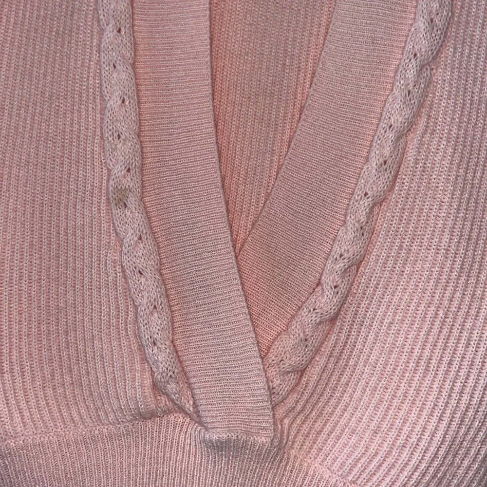 VINTAGE light pink sweater vest topper woolblend boho grandmacore cottagecore 1X - Picture 14 of 15